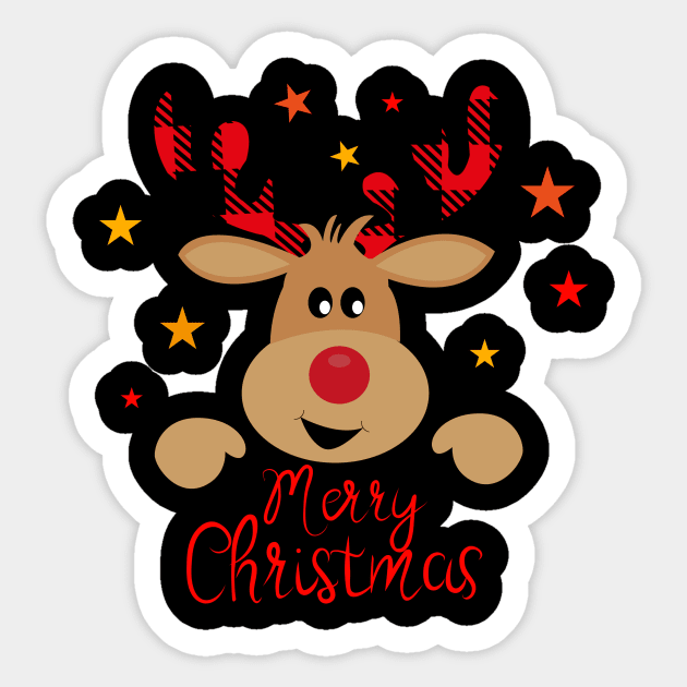 Merry Christmas Happy Deer Sticker by NICHE&NICHE